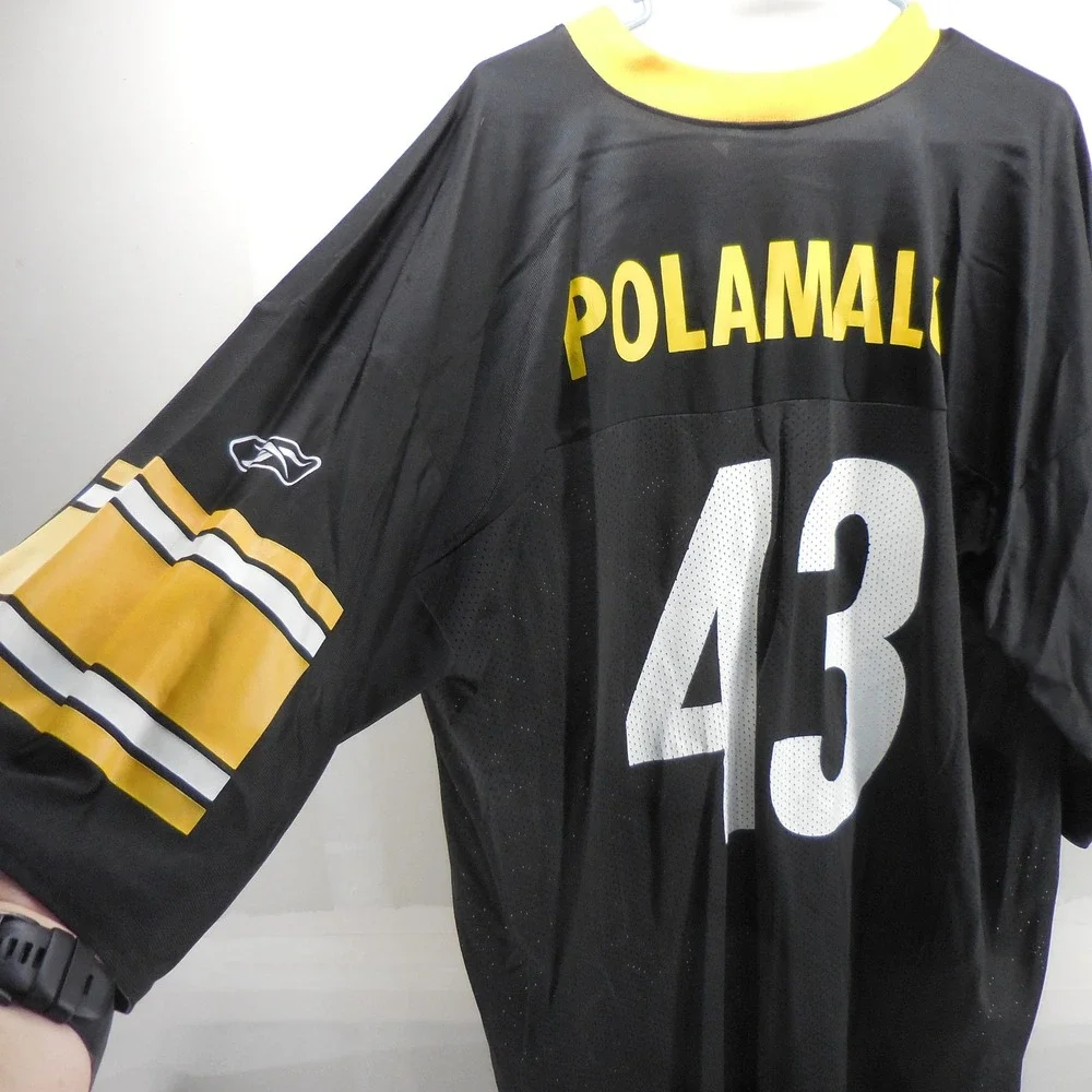 Reebok NFL‎ Pittsburgh Steelers Troy Polamalu 43 Jersey Mens 2XL Black Mesh